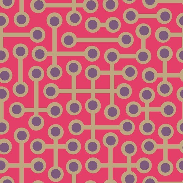 Circuits Retro Mod Abstract Purple Hot Pink