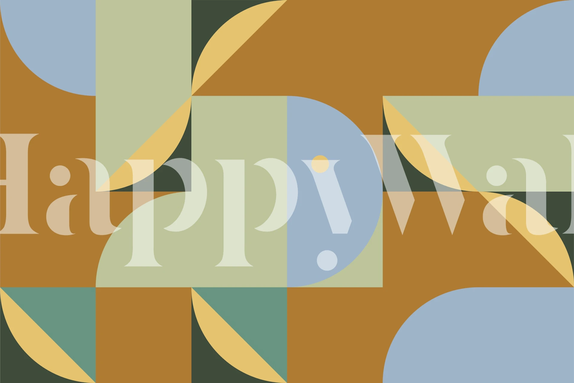 Carta da parati astratta Muted Tone in una stanza