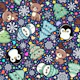 Cute Kawaii Christmas 1 Navy