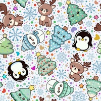 Cute Kawaii Christmas 1 Pale Blue wallpaper