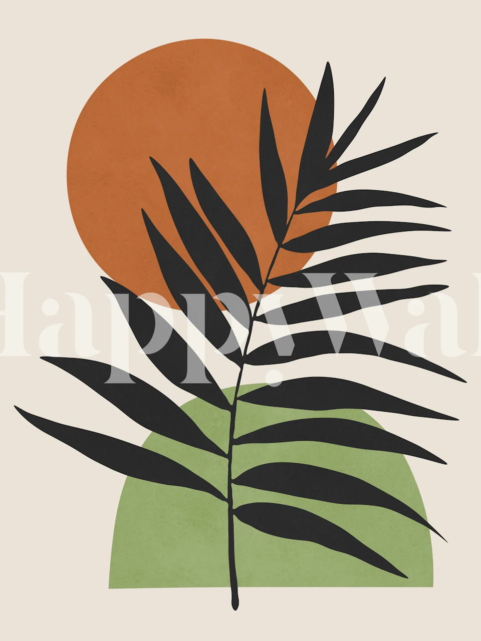 Abstract Plant Style wallpaper in room