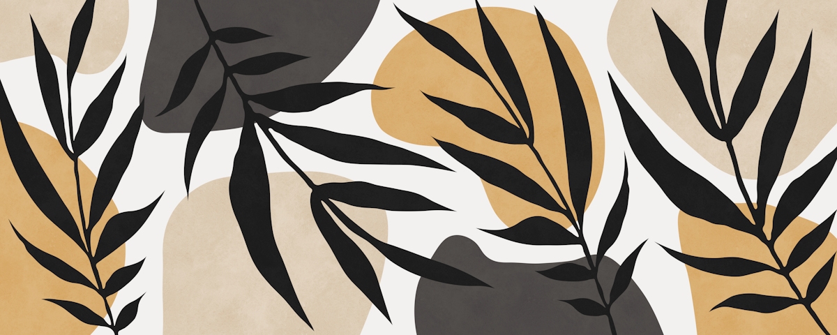 Modern Abstract Botanical Wallpaper