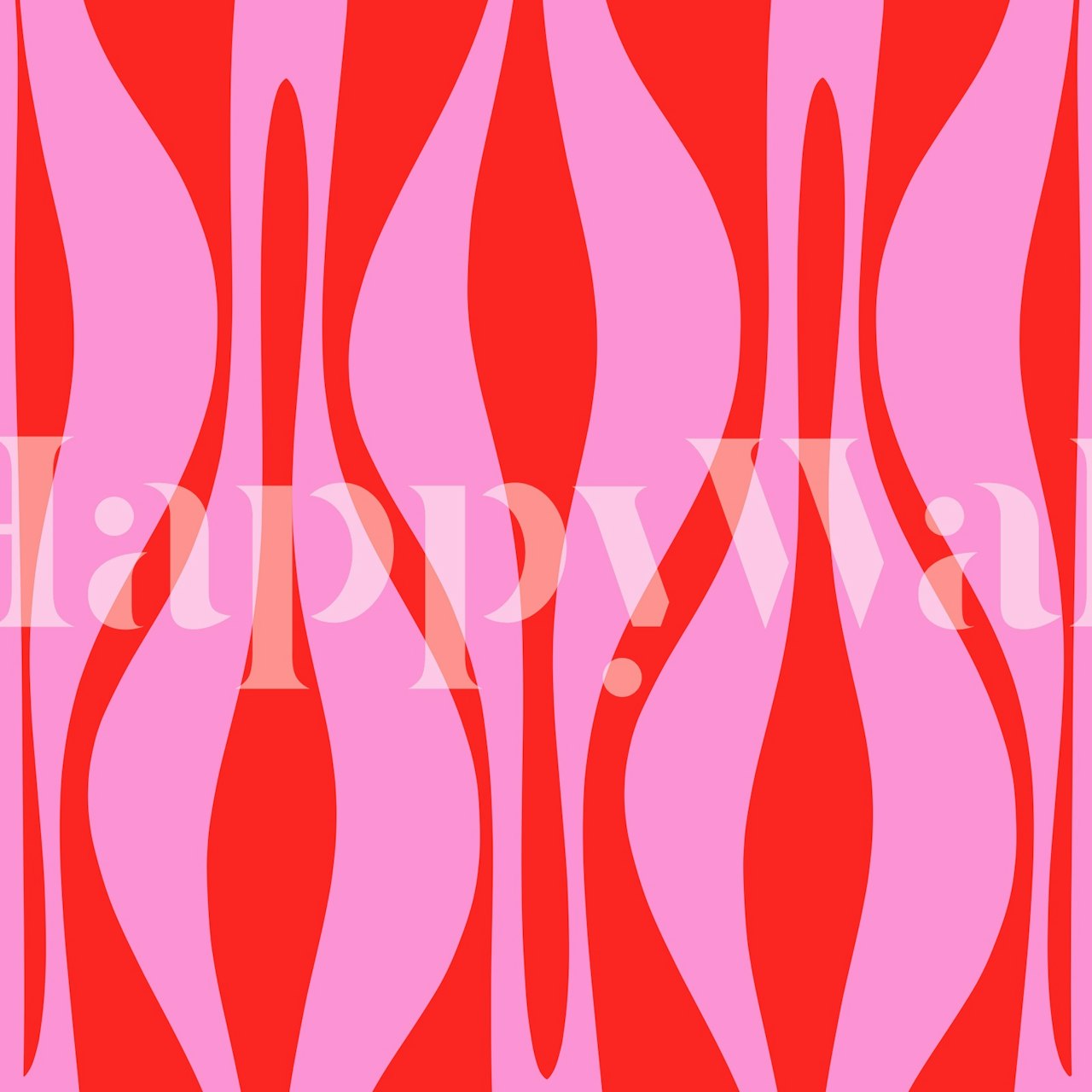 Mid Century Modern Lounge pink and red wallpaper