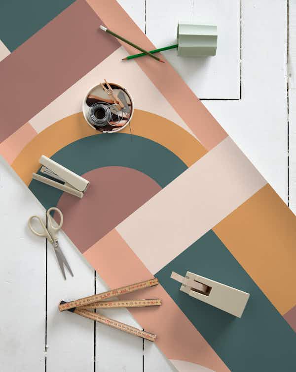 Muted Tones Blocks Wallpaper - Buy Online | Happywall