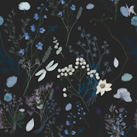 Enchanted Floral Night on Off-Black tapete