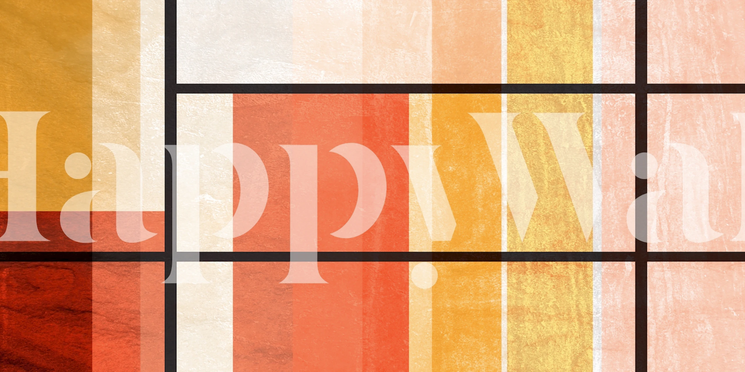 Warm Geometric Modernist tapet i ett rum