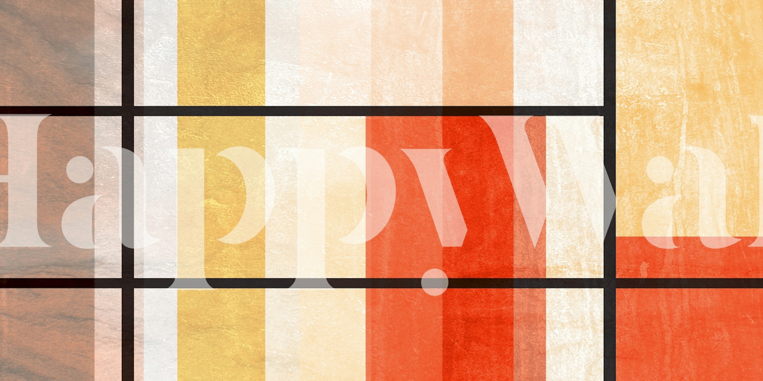 Abstract geometric pattern in orange and yellow colors wallpaper