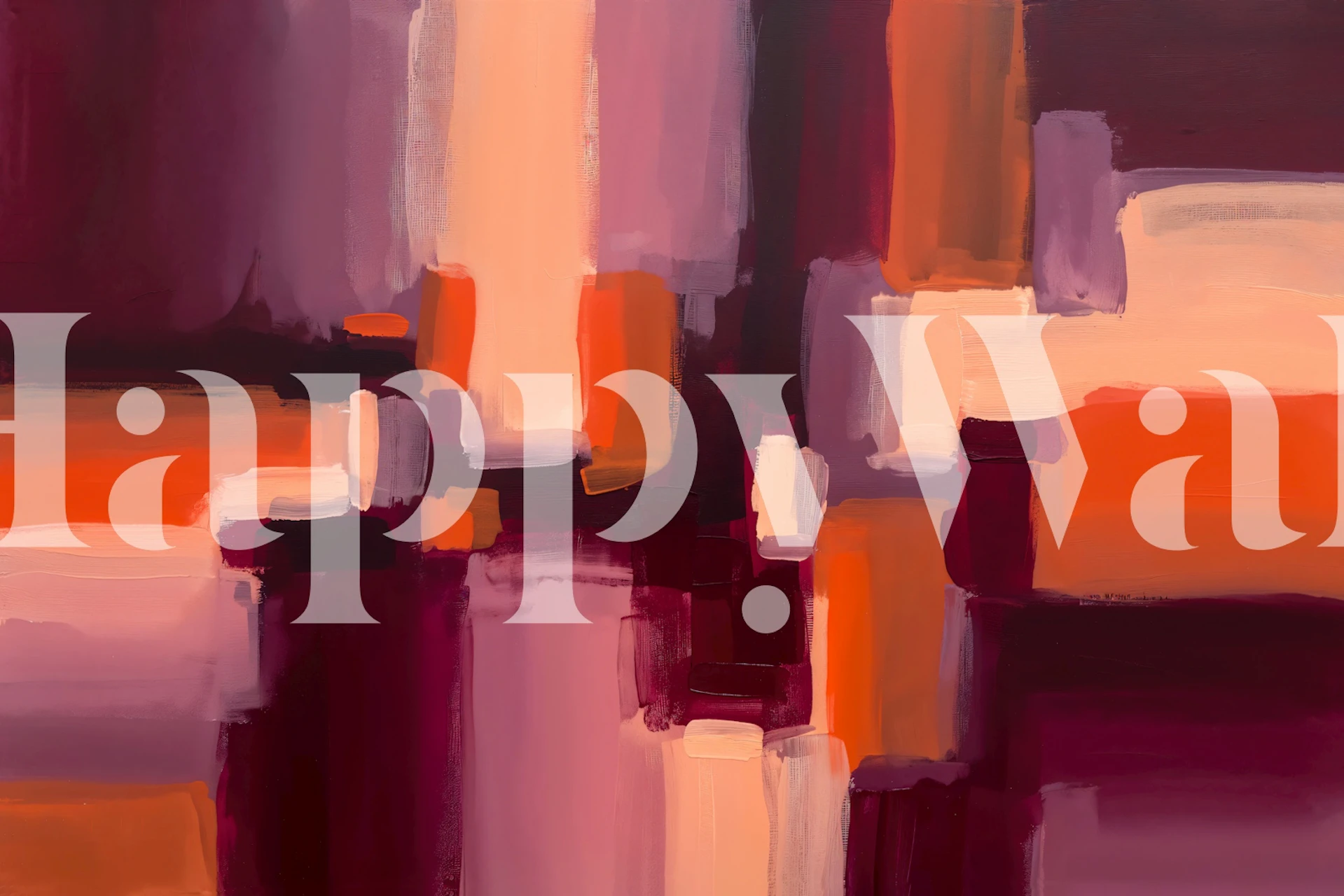 Modern Red Abstract wallpaper in a room