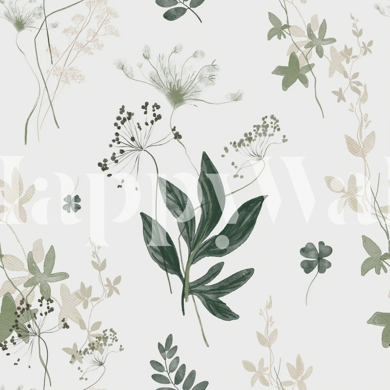Wildflowers wallpaper in a room setting