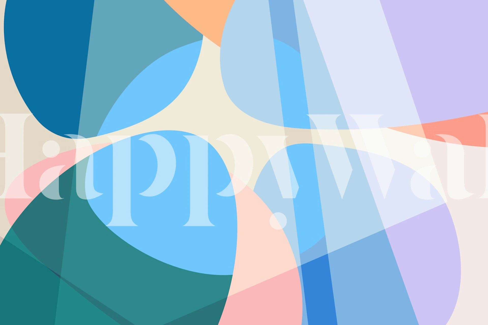 Geometric Pastel Wash Tapete in einem Raum