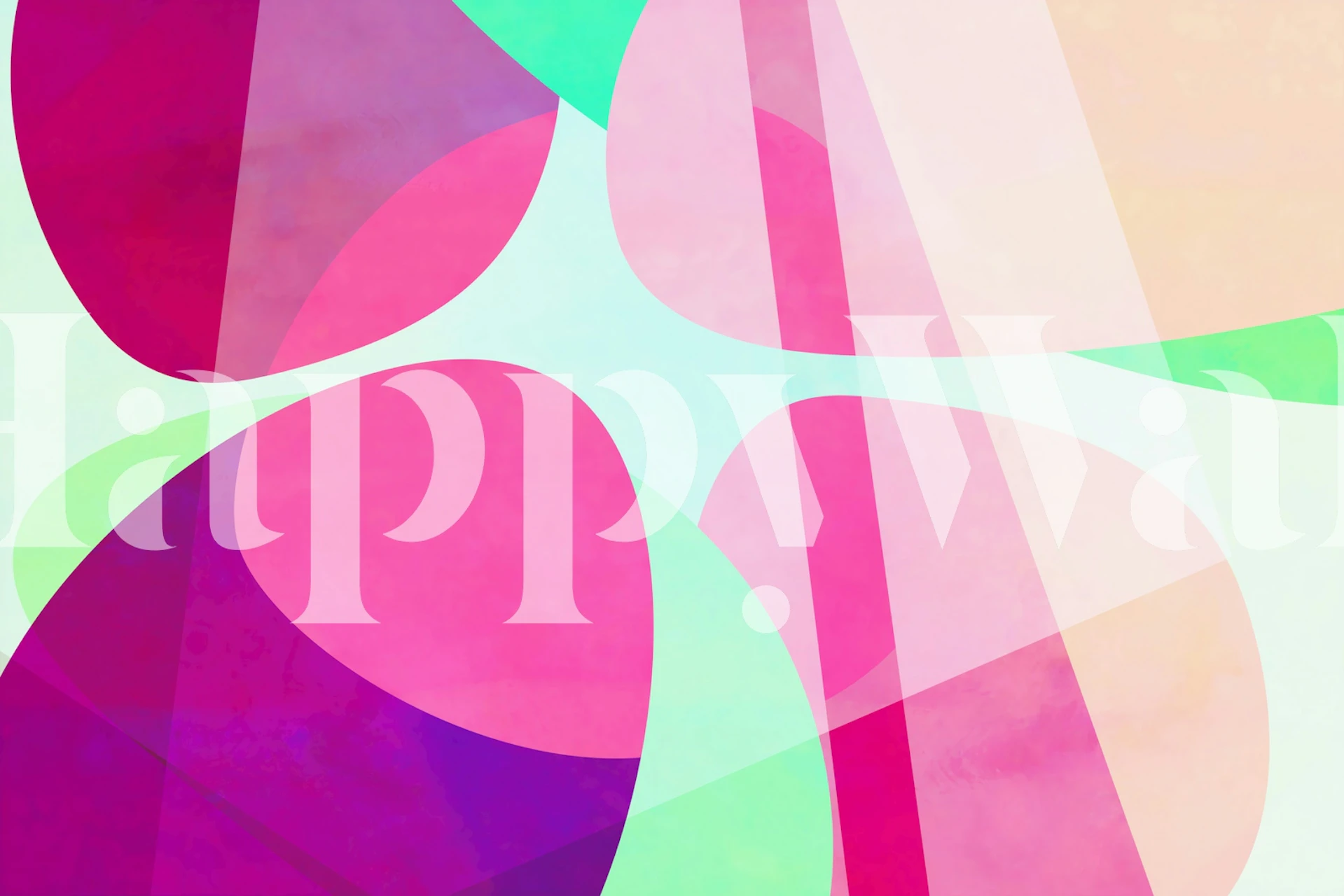 Colorful abstract shapes in pink, green, and pastel tones wallpaper