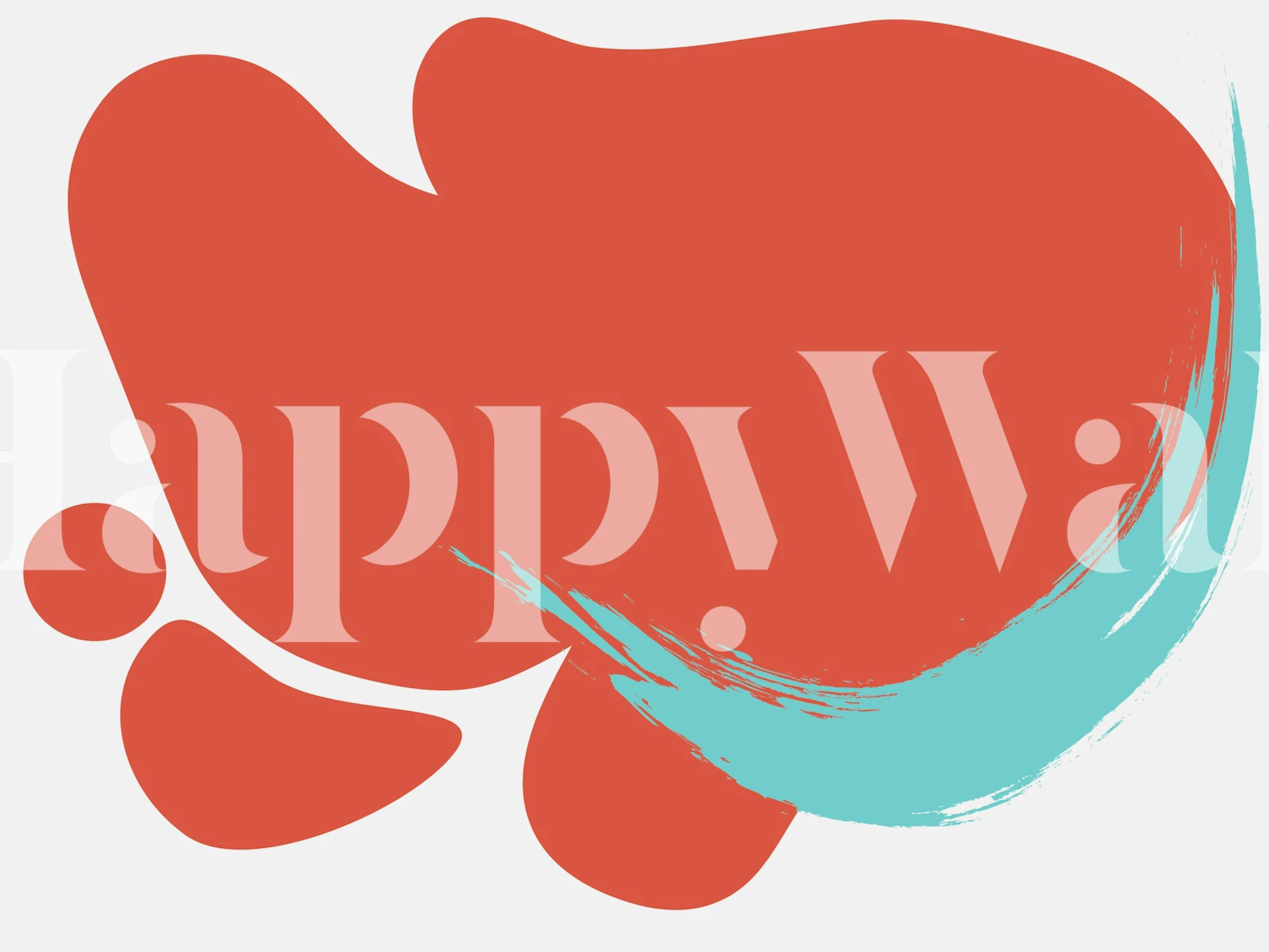 Moderne Coral Canvas behang in een kamer