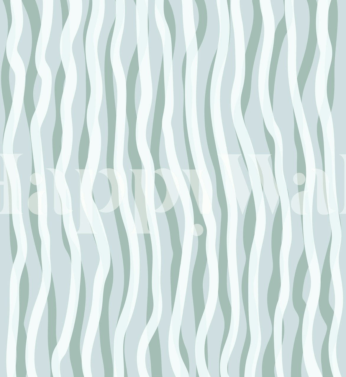 Blue waves wallpaper design in a room