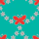 Butterfly Garland Boho Floral Red Turquoise