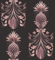 Luxury Rose Gold Art Deco Pineapples tapet