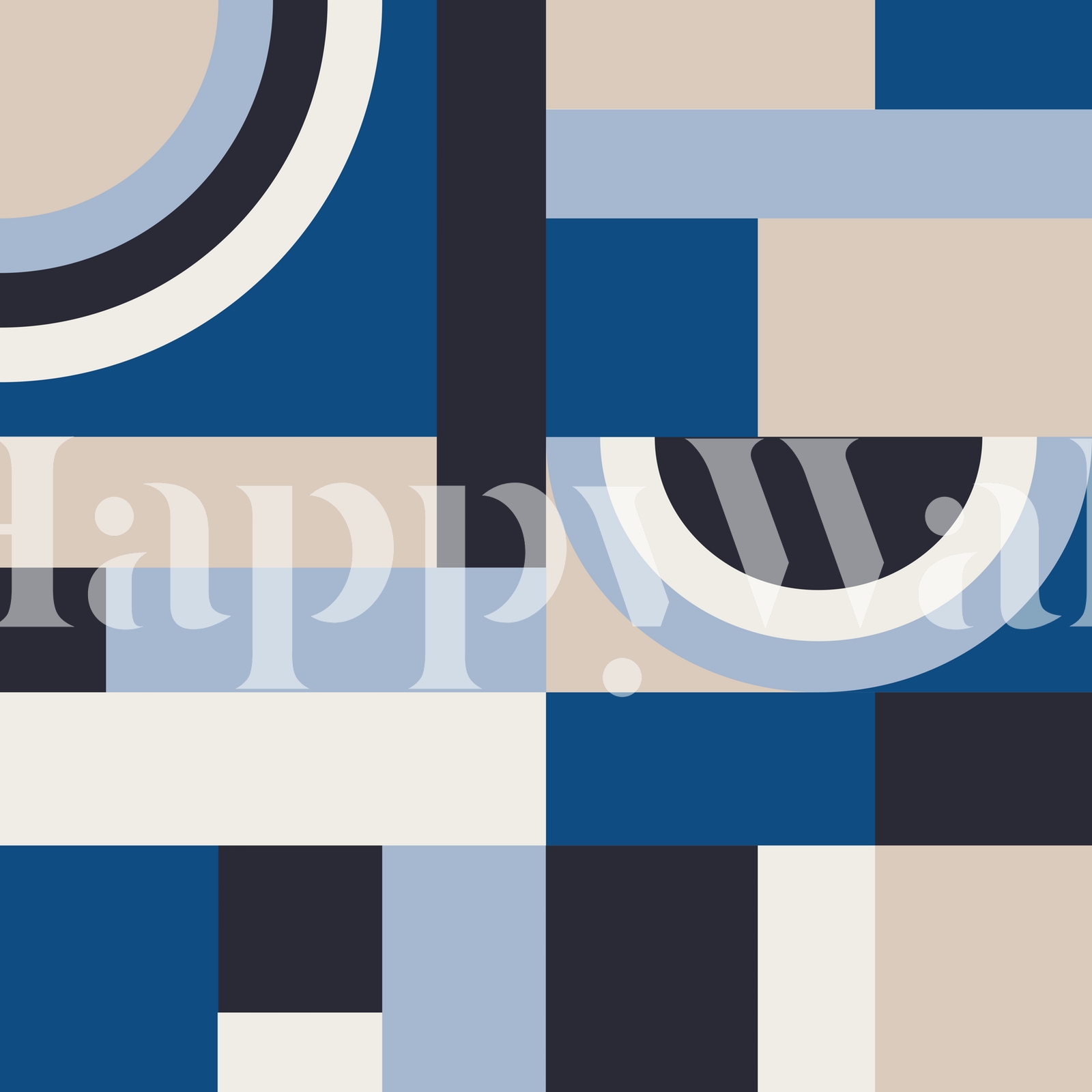 Classic Blue Blocks Wallpaper | Happywall