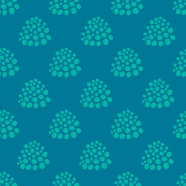 Dotty Retro Dot Abstract Turquoise Royal Blue