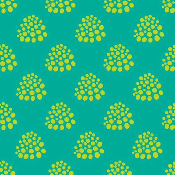 Dotty Retro Dot Abstract Lime Green Teal