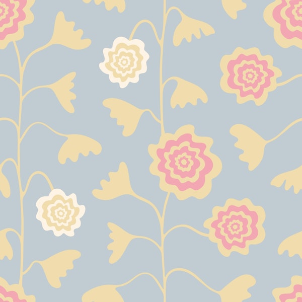 Nectar Abstract Retro Mod Floral Lavender