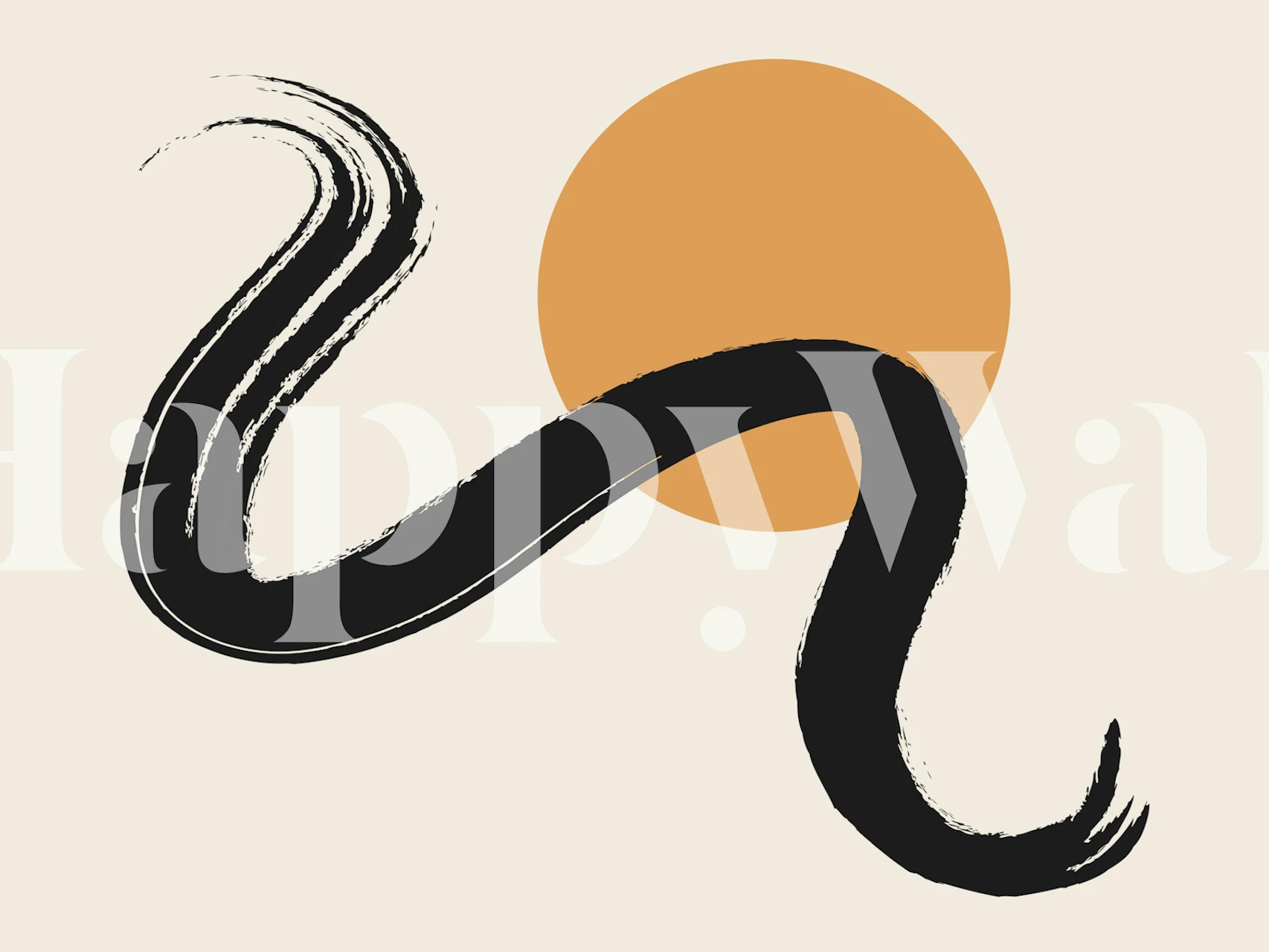 Sundown Brush Stroke wallpaper in a room