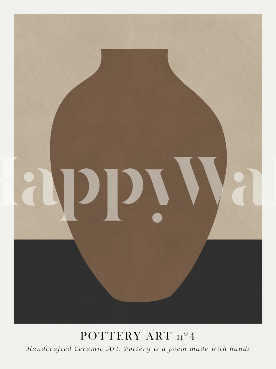 Earthy tone vase art wallpaper in a room