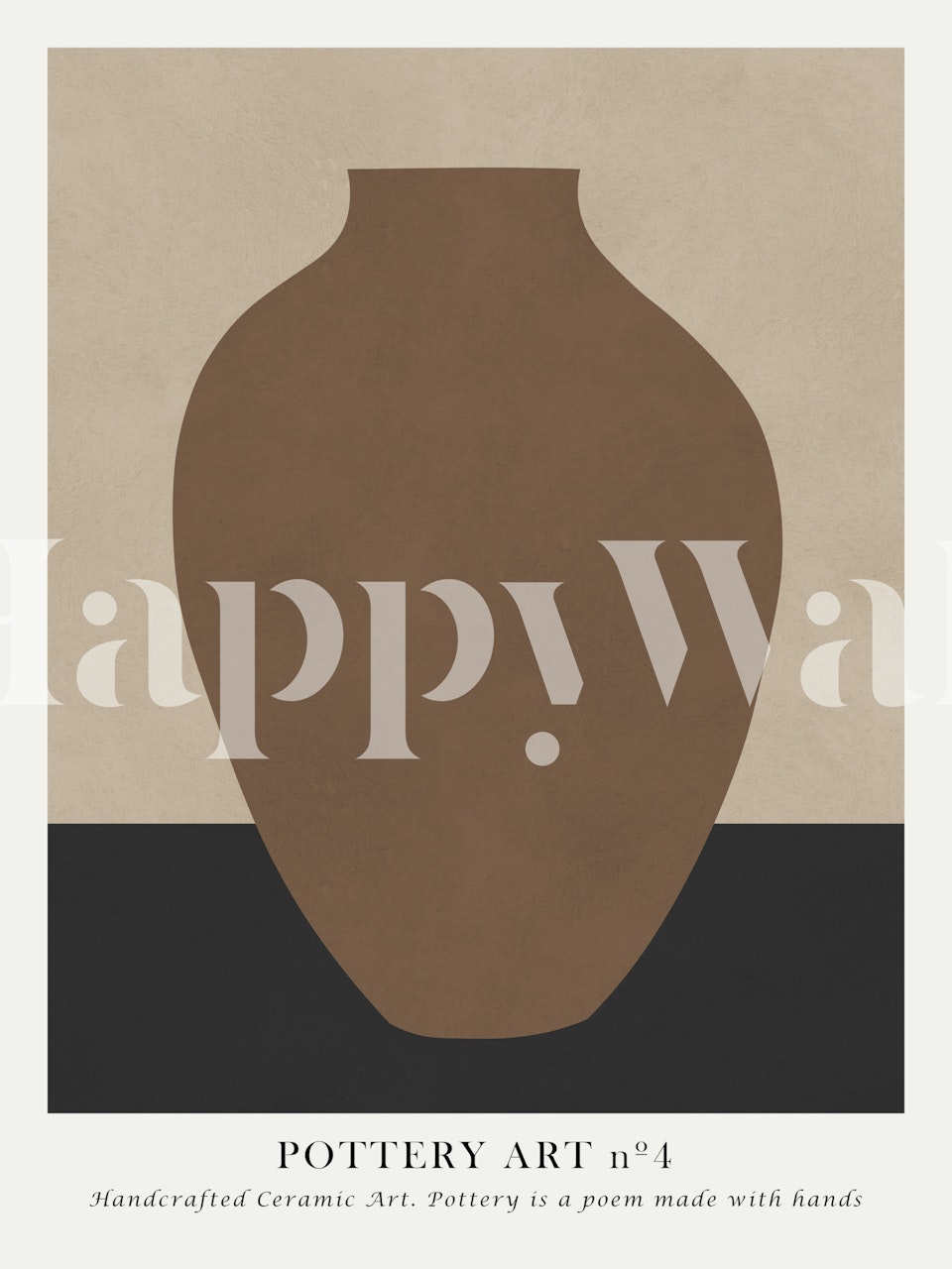 Earthy tone vase art wallpaper in a room