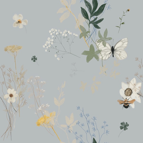 Spring Bloom Harmony on Silver Gray