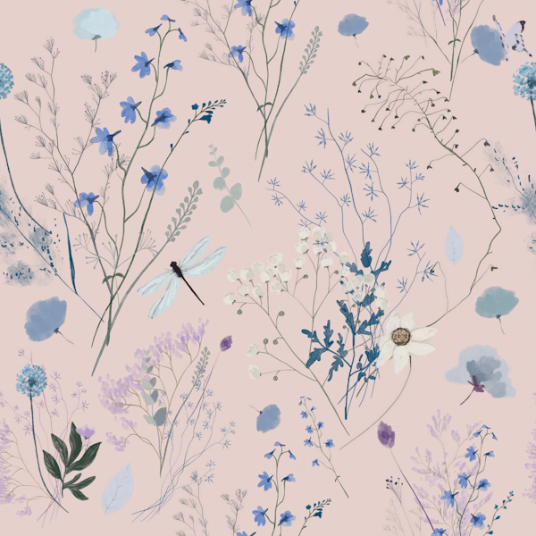 Elegant Spring Florals on Soft Blush