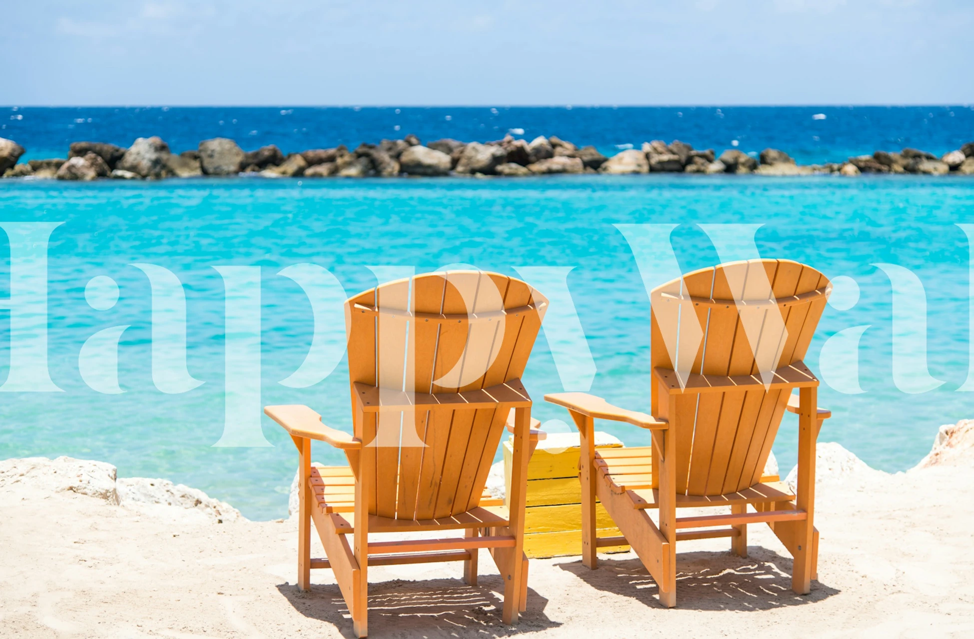 Caribbean Beach Chair wallpaper in einem Raum