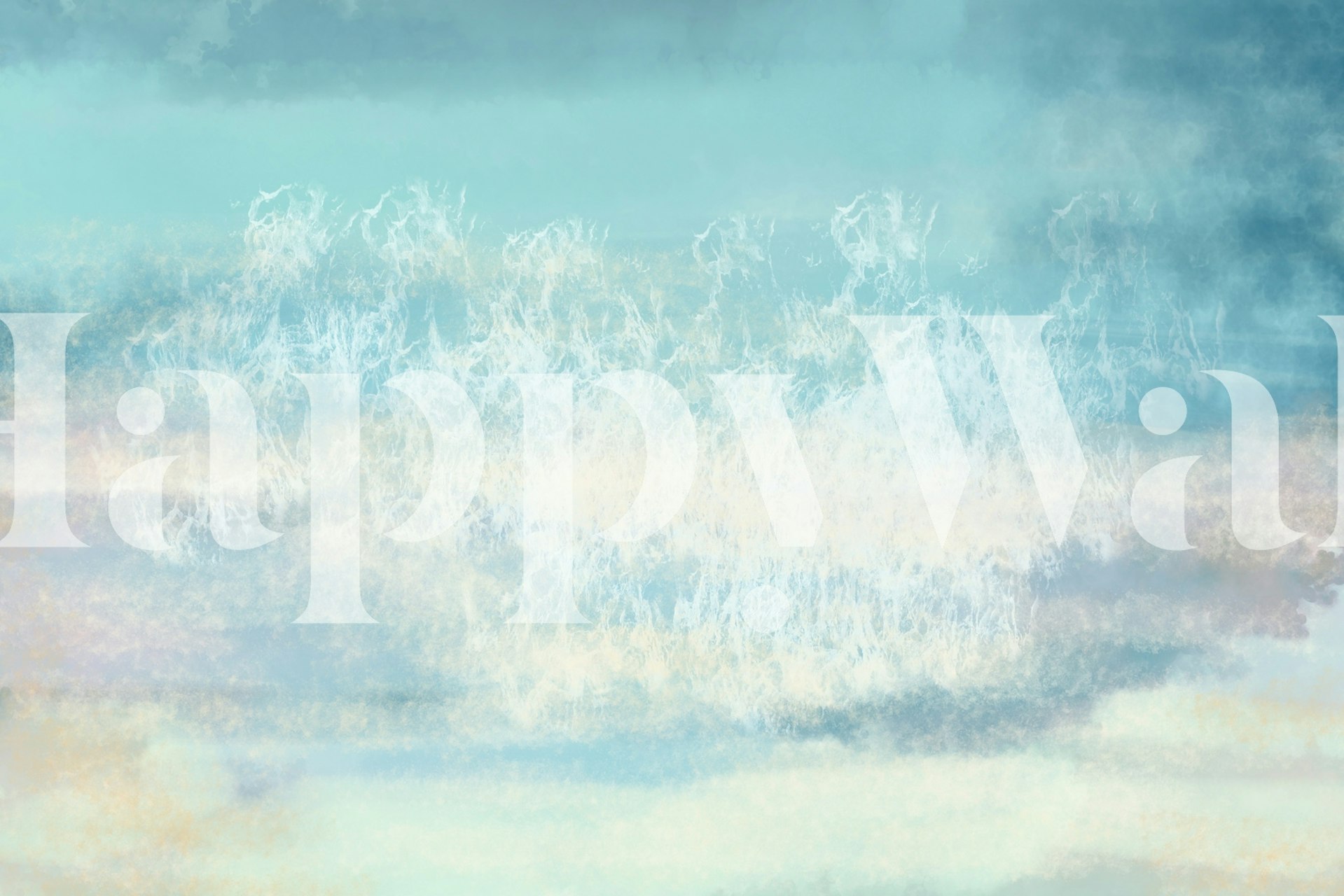 Caribbean Breeze Watercolor wallpaper in a room