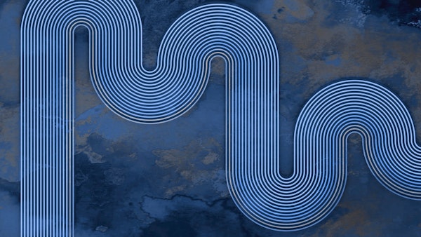 Blue Hues Curved Lines