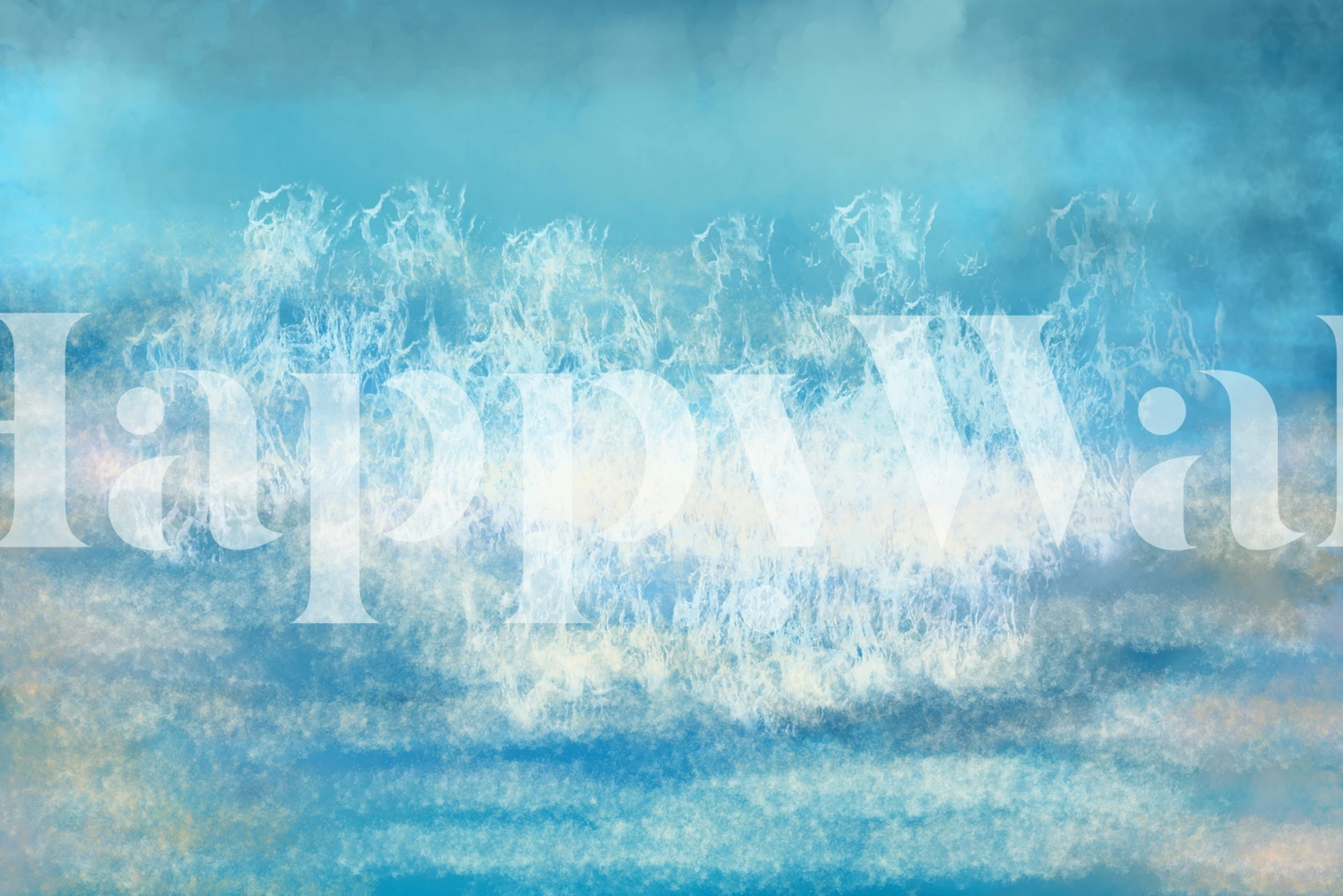 Aquarel behang met oceaan golven