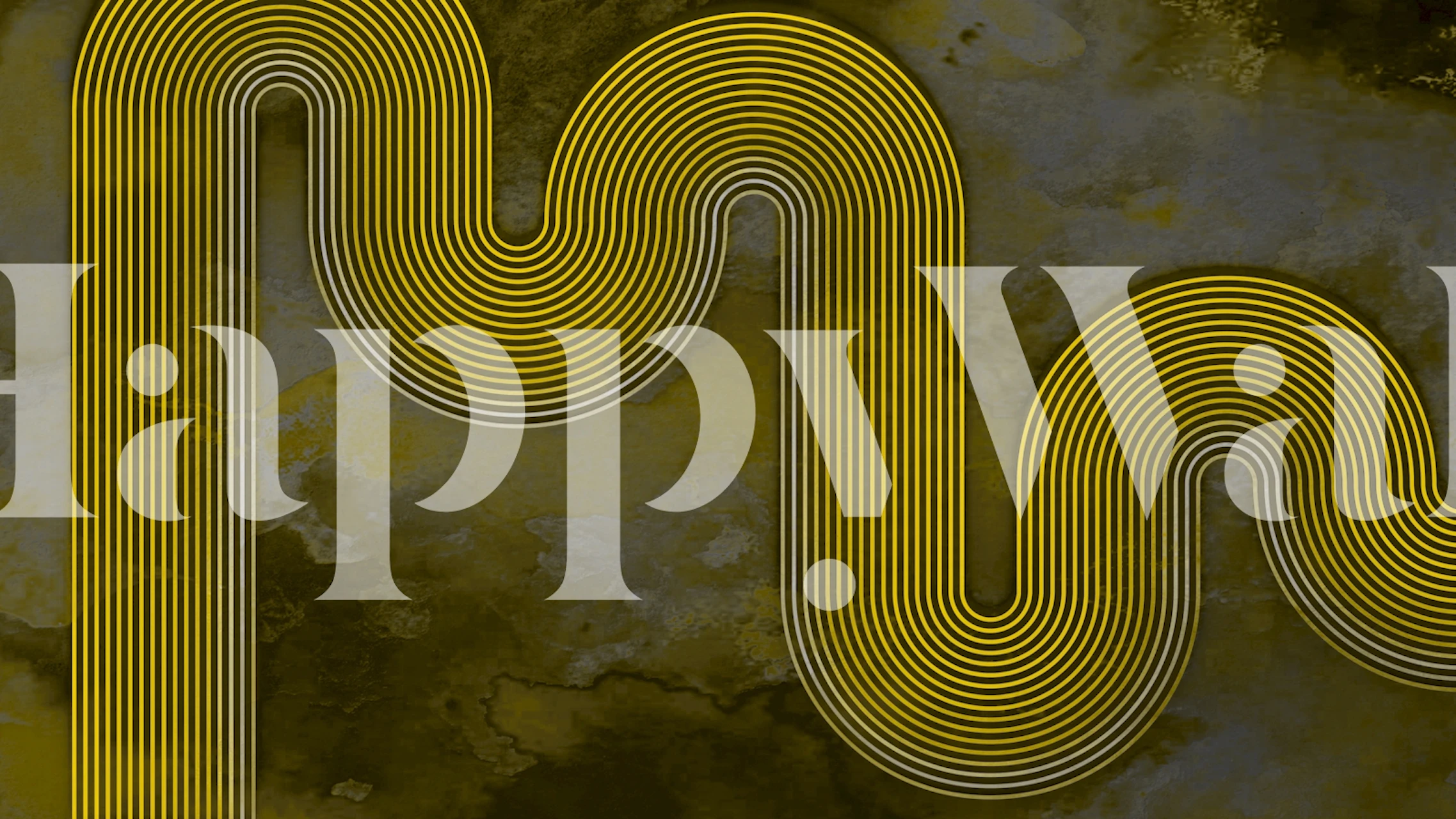 Curved yellow lines on a textured dark background wallpaper