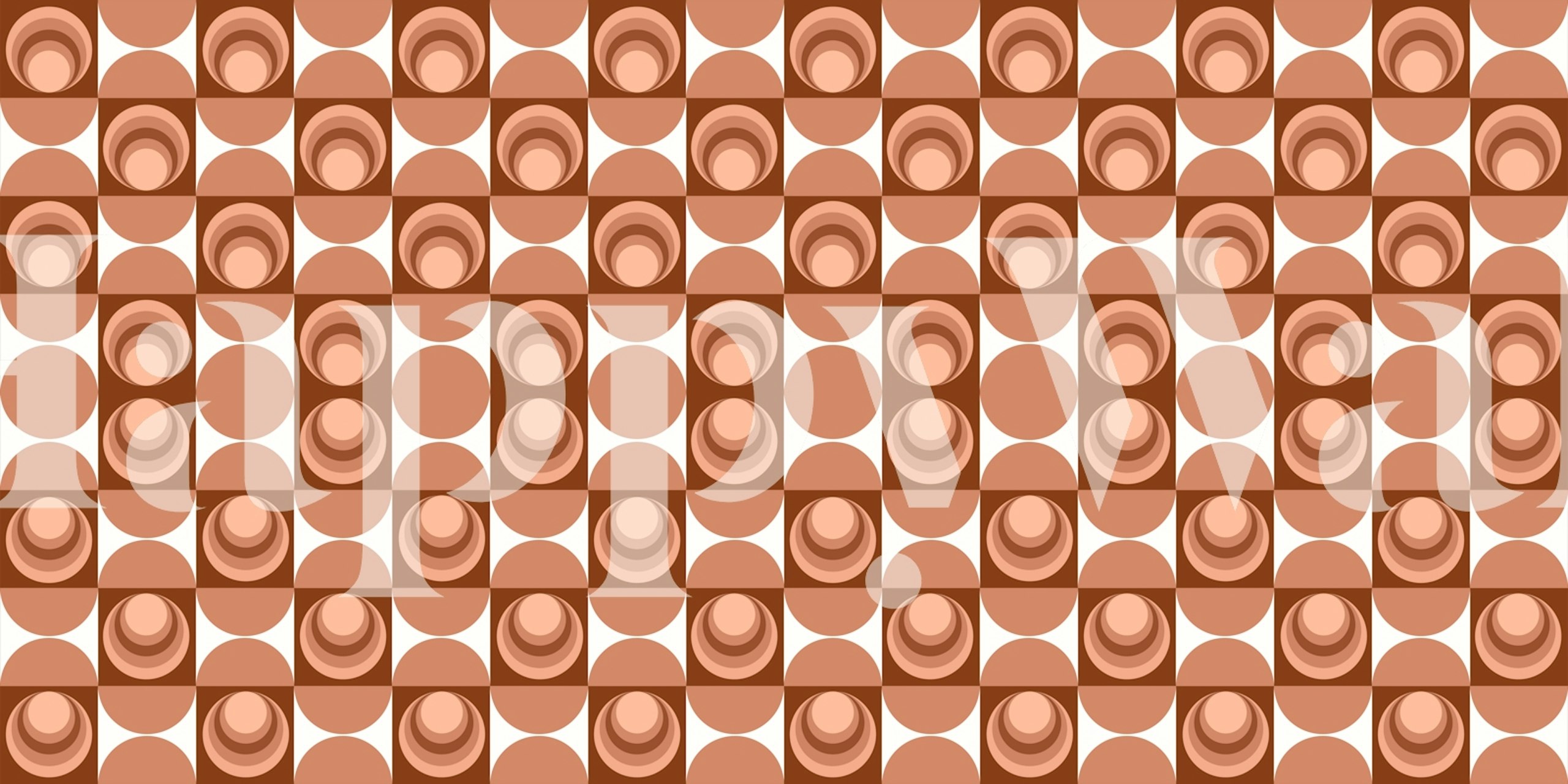 Papel pintado Modern Abstract Circles en una habitación