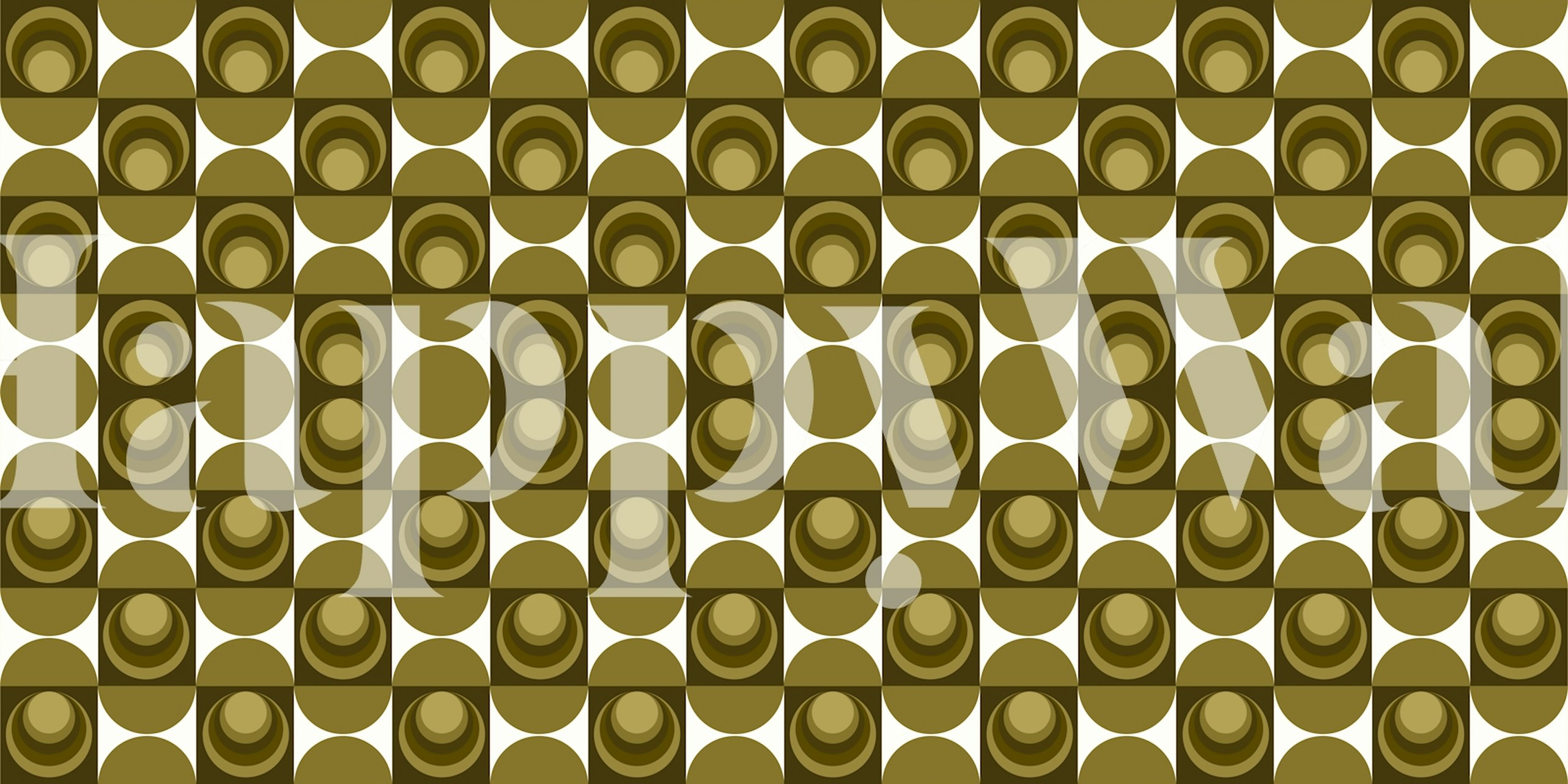 Retro Circles Geometric wallpaper in a room