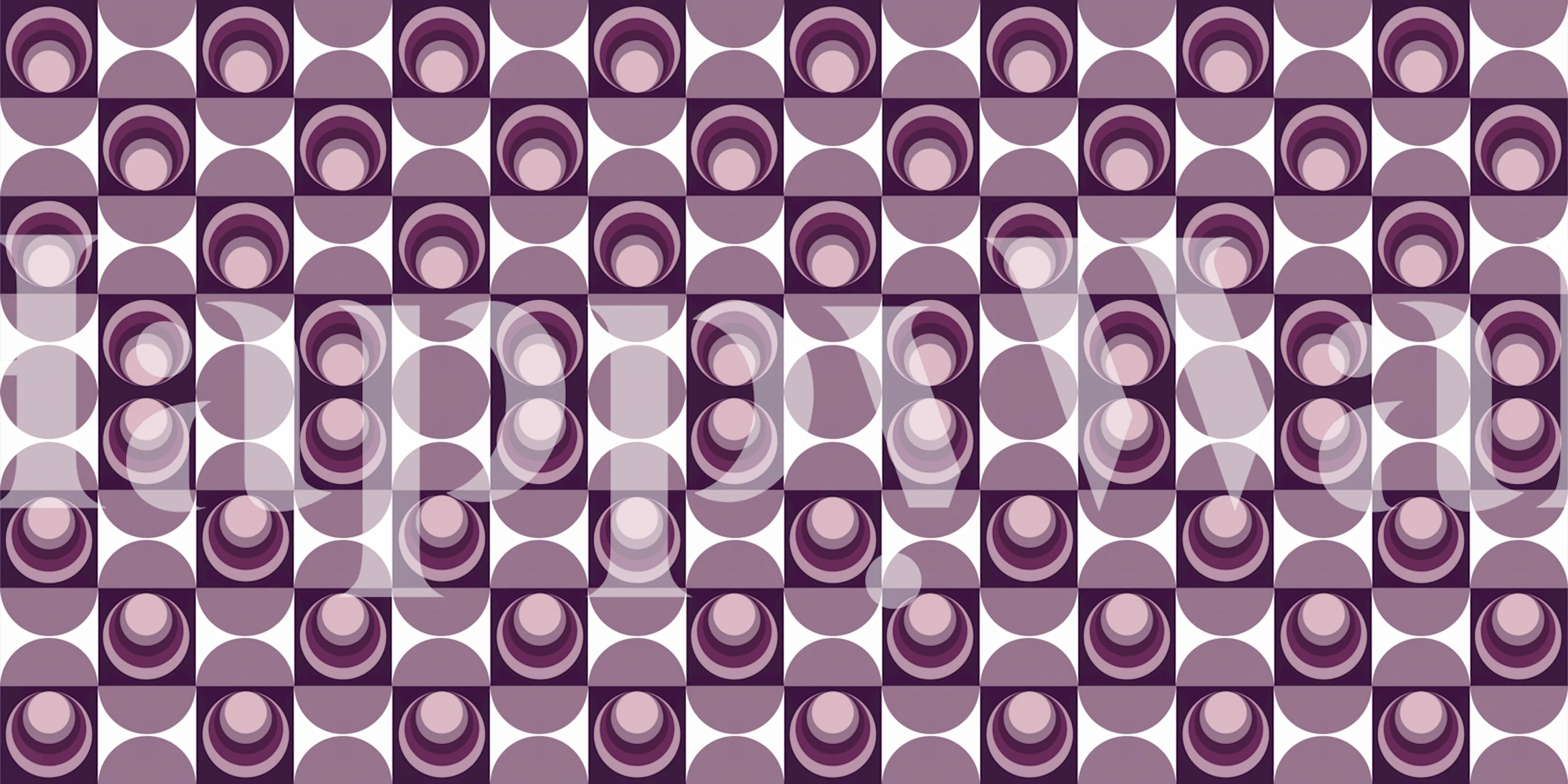 60s Mod Sun Circles wallpaper in a room