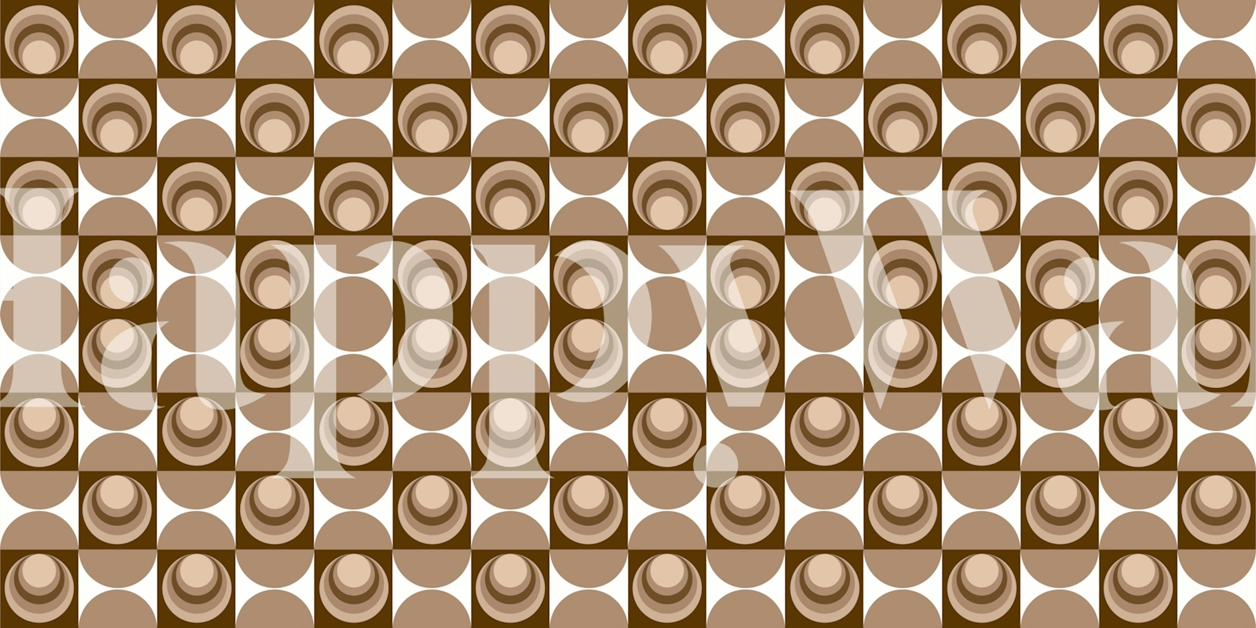 Papel de parede Retro Circle Array em um ambiente