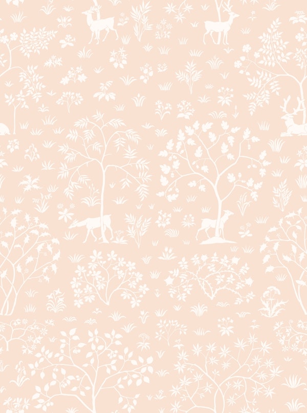 Vintage Meadow with Deer 16 light pink