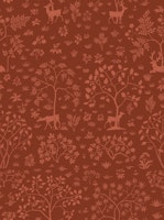 Vintage Meadow with Deer 17 red wallpaper