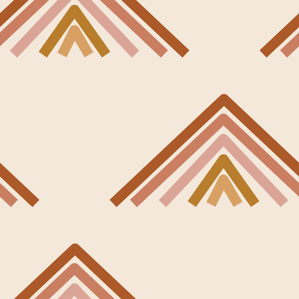 Earthy Boho Geometric Rainbow Pattern