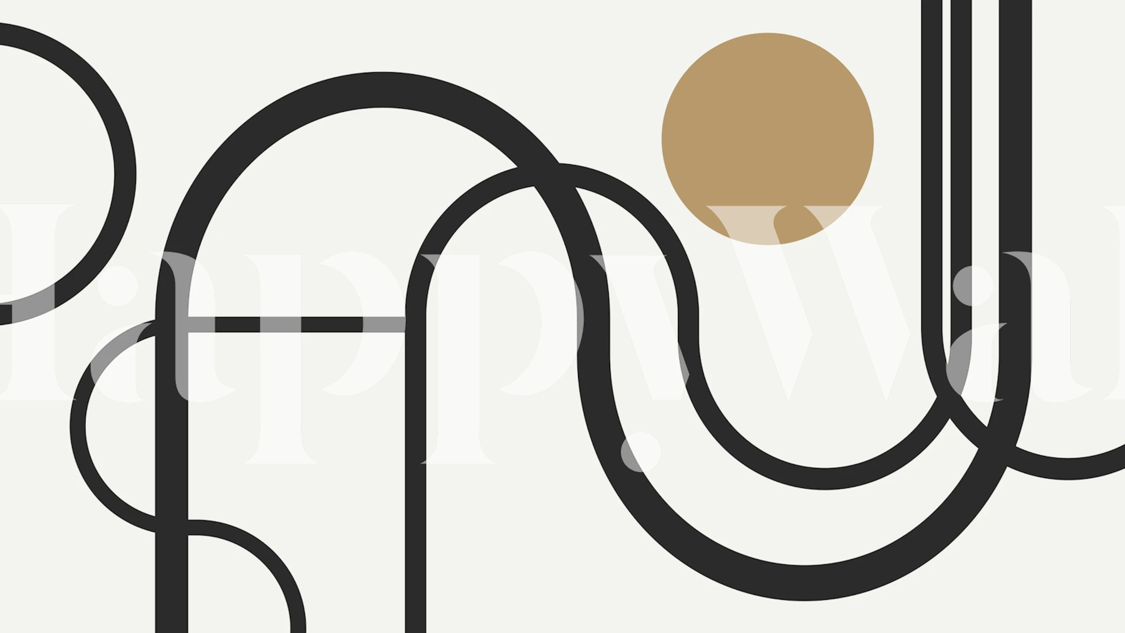 Abstract geometric art wallpaper in a room