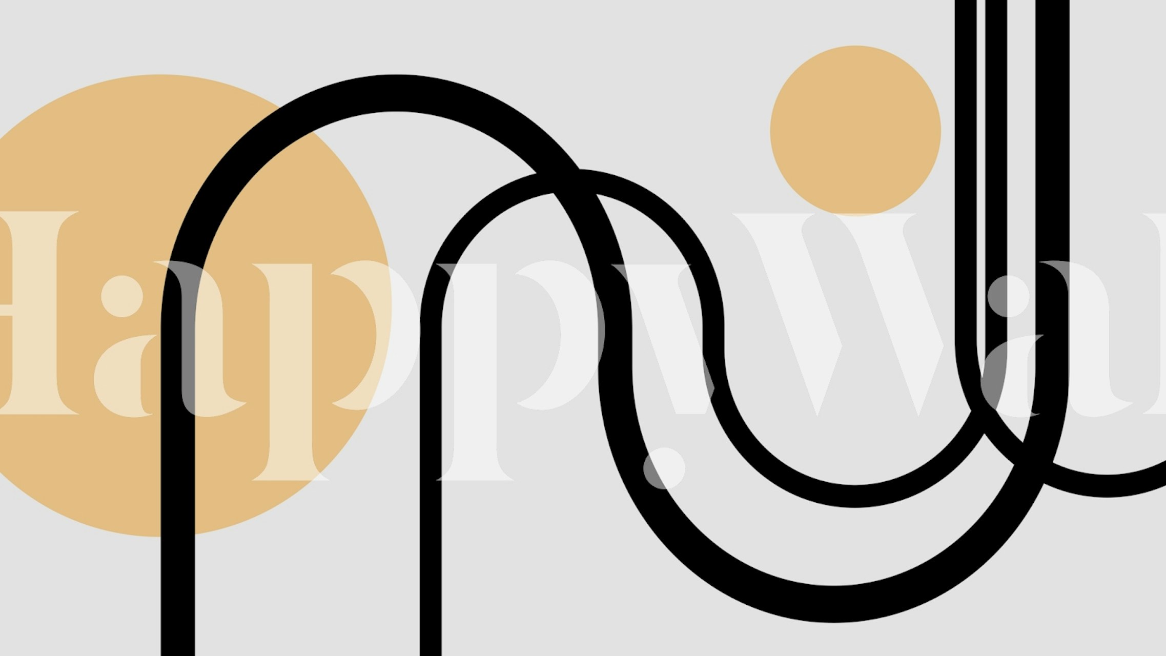 Minimalist curves and lines tapetti huoneessa