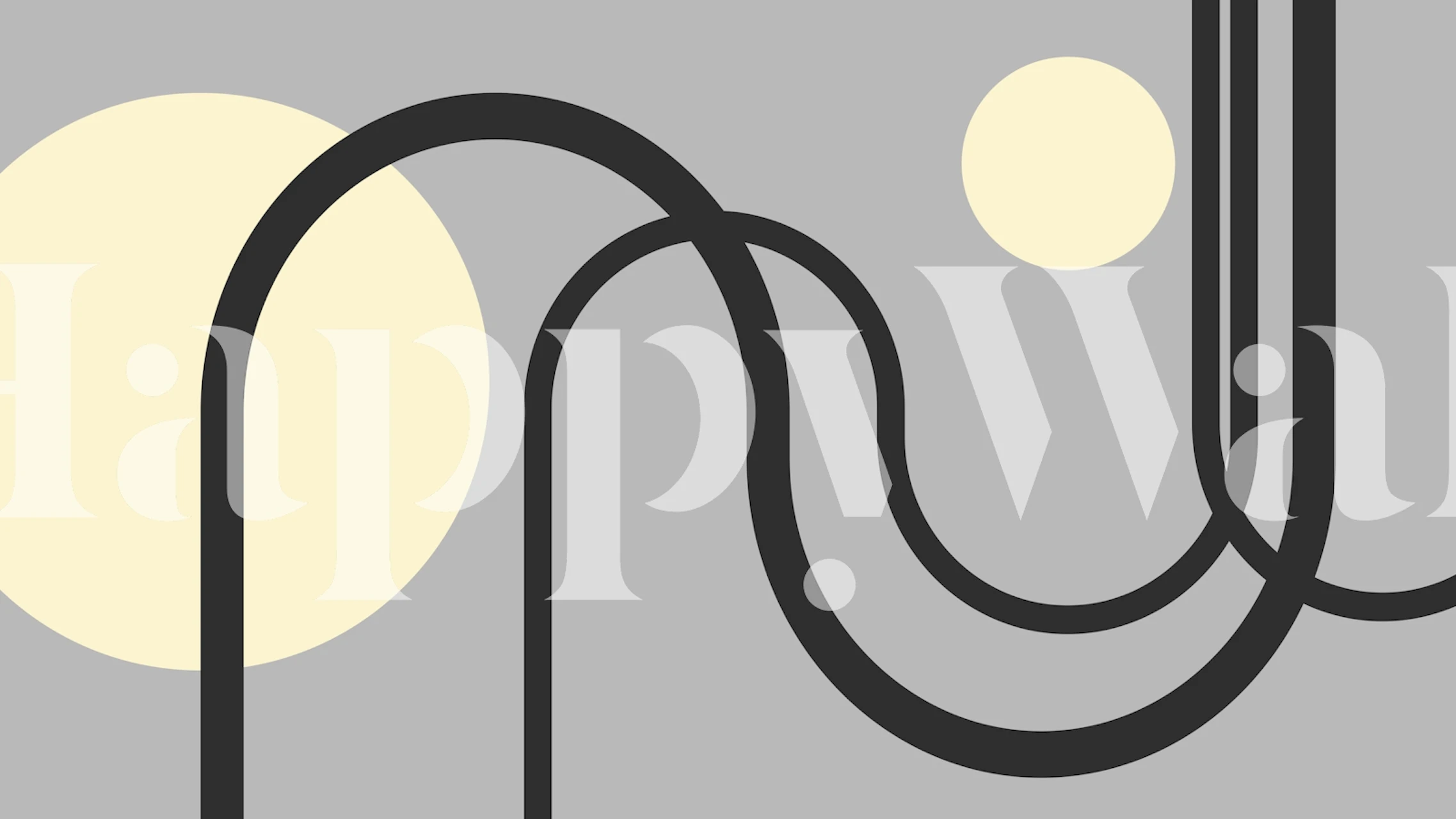 Abstract Sun and Lines wallpaper in a room