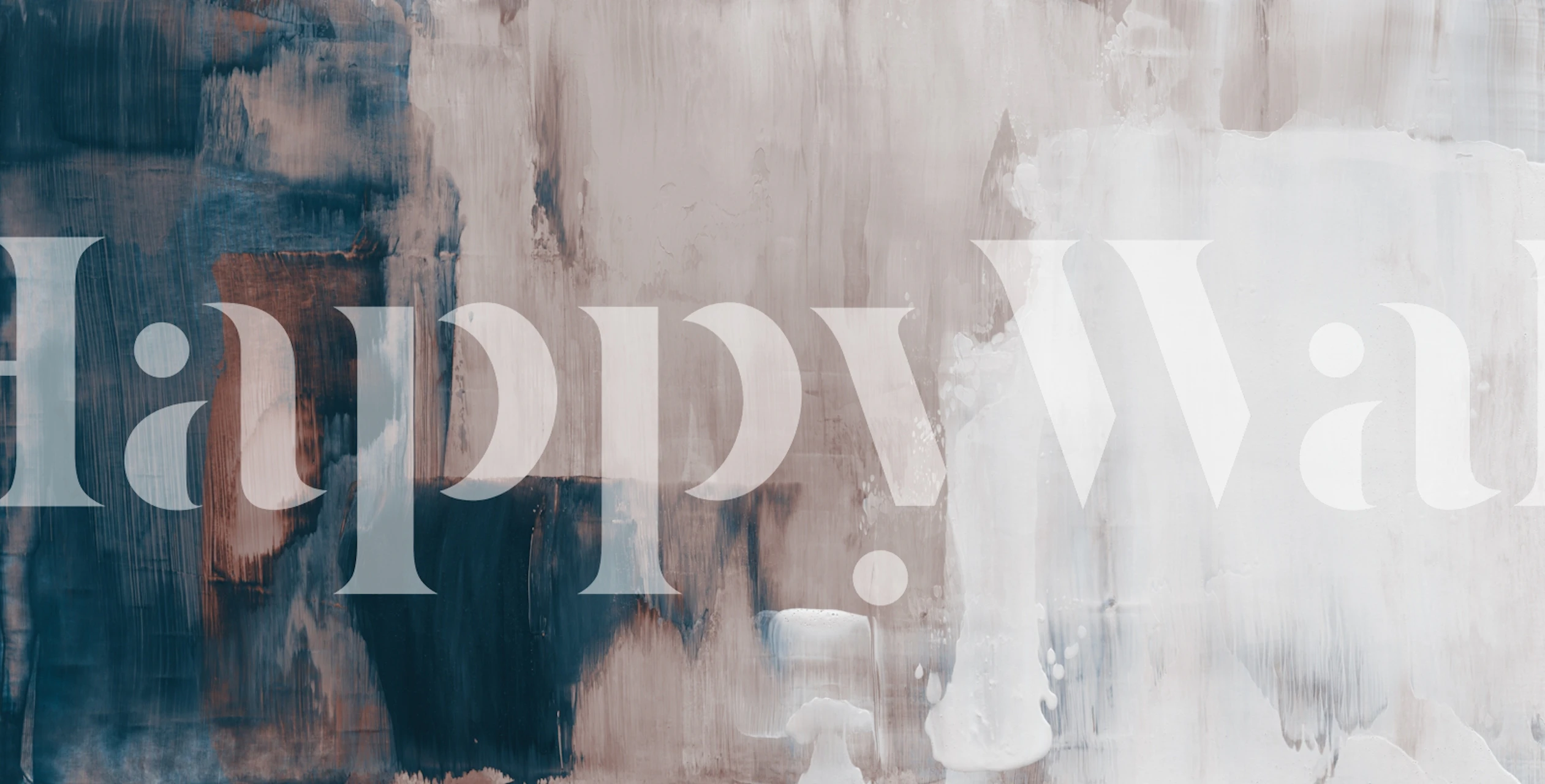 Abstract brushstroke wallpaper in beige, blue and white tones