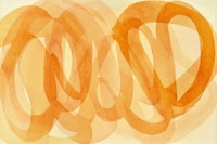 Amber Watercolor Brush Strokes Curves carta da parati