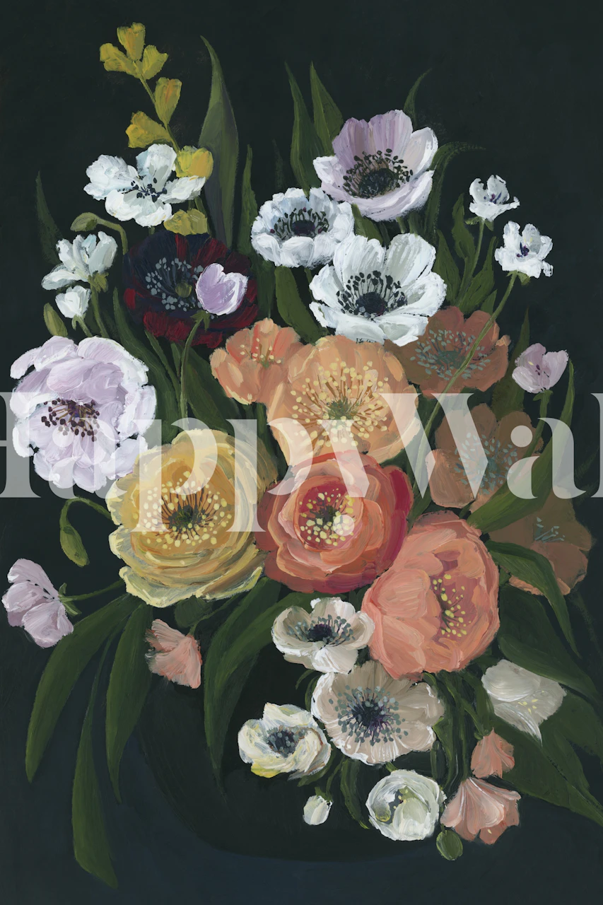 Leocadia bouquet blomster tapet i et rum