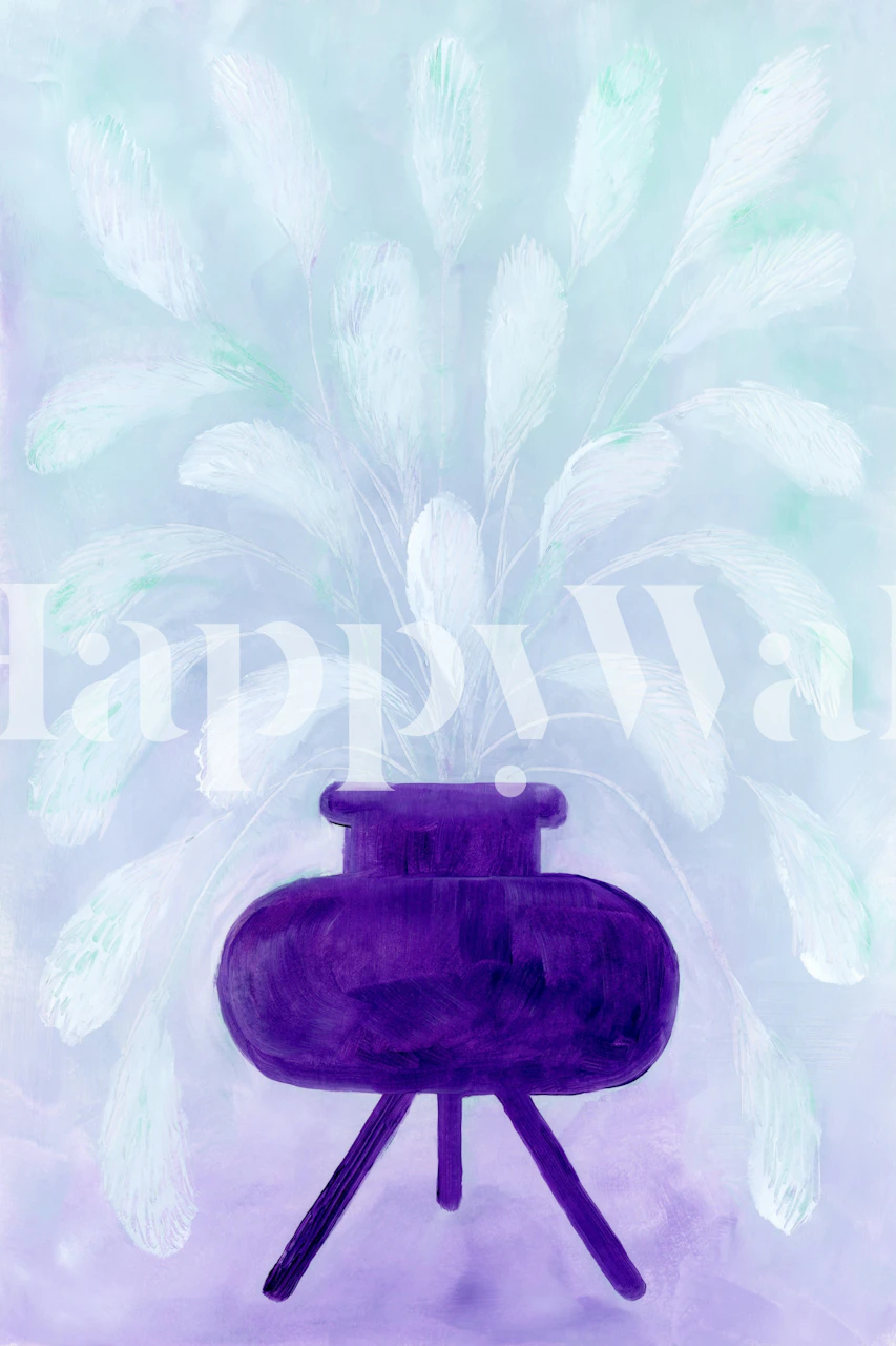 Diseño de papel tapiz Lacey's vase en una habitación