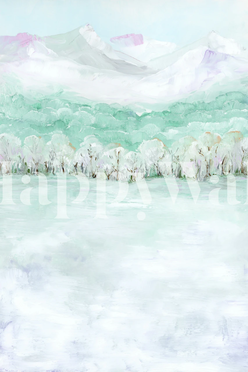 Winter quietude wallpaper in a room