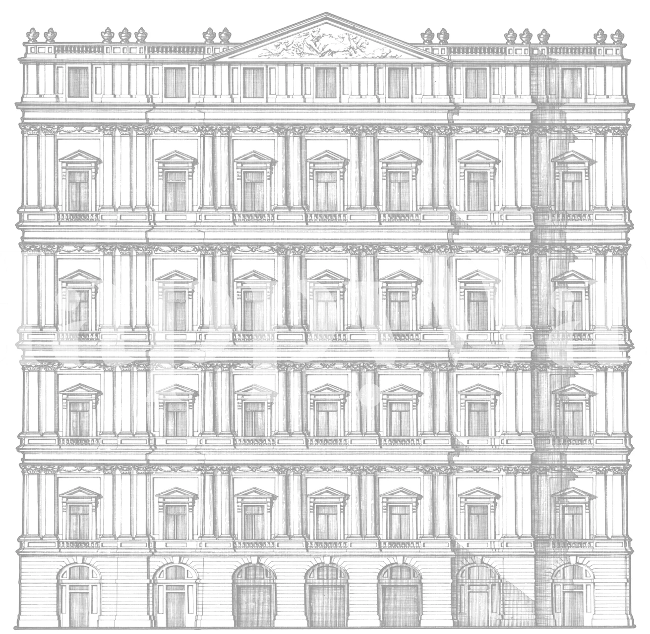 Ancient Palace wallpaper displayed in a room