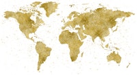 World Map Mural Gold ταπετσαρία